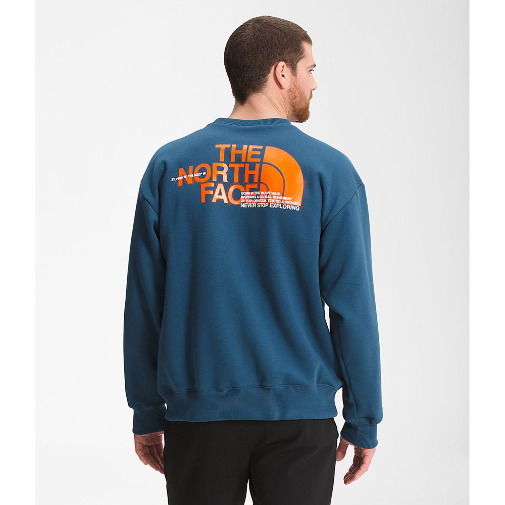 The North Face Sweatshirts Mens Australia - The North Face Coordinates Crew Blue (GUN-741098)